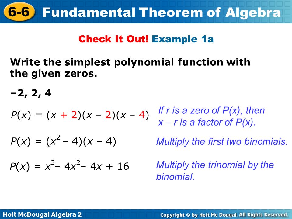 Write a polynomial function with given zeros solver